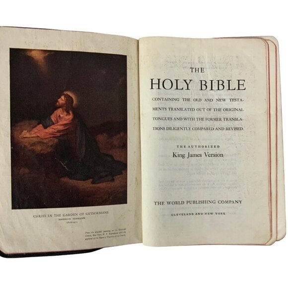 Holy Bible Authorized King James Version World Publishing 1945 Faux Leather - Picture 5 of 10